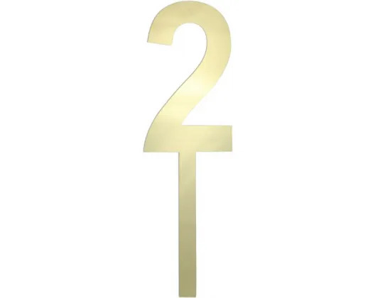 Number 2 Large Cake Topper Gold