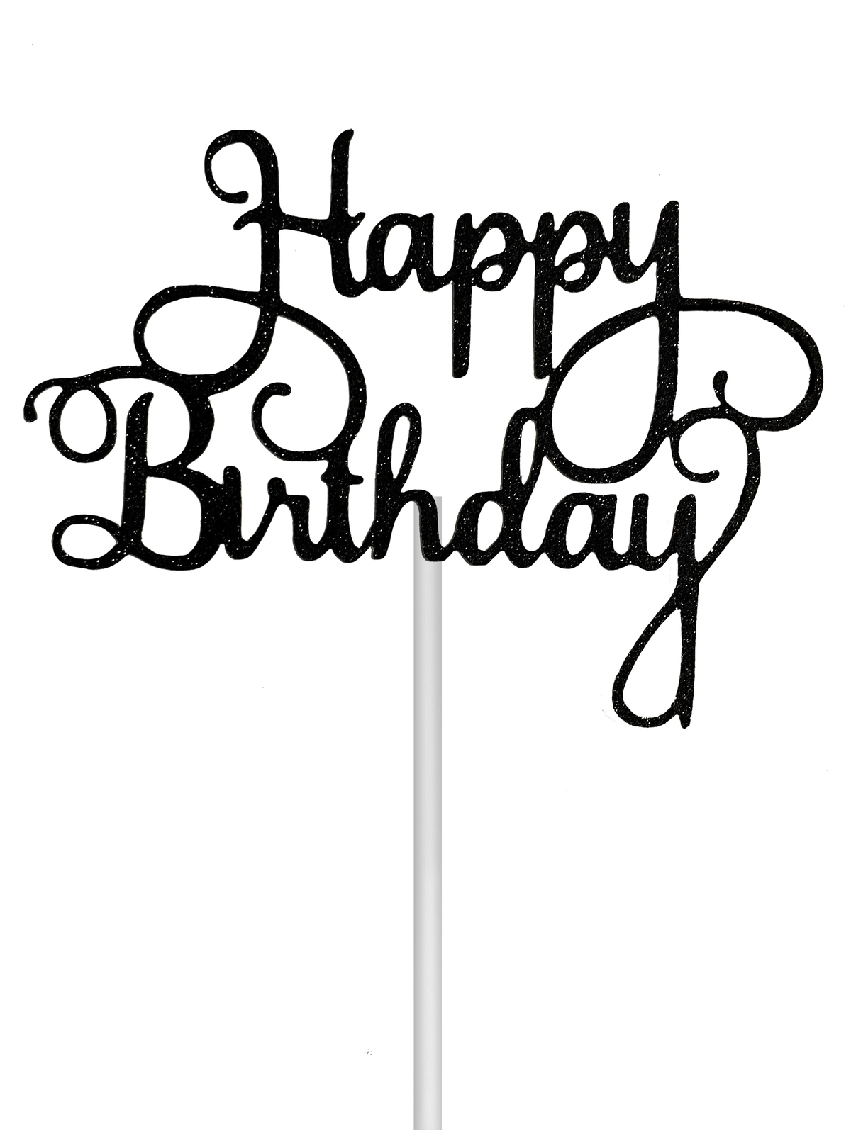 Kitchen Domain - Birthday Cake Topper Glitter - Black