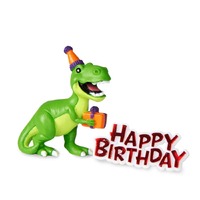 Dinosaur Resin Cake Topper & Red Happy Birthday Motto