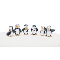 Penguin Plastic Cake Topper Picks 6pcs