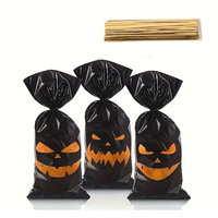 Black Halloween Treat Bags With Ties 15 Bags