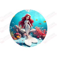 Mermaid Edible Cake Image - Round  #05