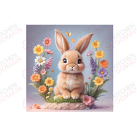 Bunny Edible Image #03 - Square