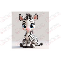 Baby Zebra Edible Image #02 - Square