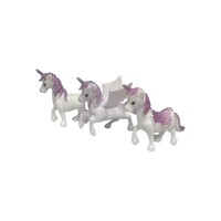 Purple Unicorn Plastic Toy Topper Set 3pcs