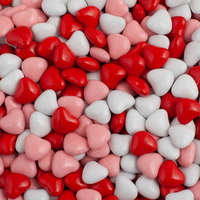 Candy Coated Chocolate Hearts Red/White/Pink  - 20 Grams