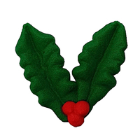 Holly Leaves with Berries 35mm Edible Decoration