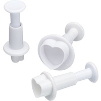 Small Heart Shape Fondant Plunger Cutters 3pc