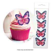 Pink & Purple Wafer Butterflies 16 Pack