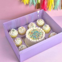 Cake Craft Clear Lid Lilac Bento 8 Hole Cupcake & Cake Box