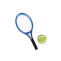 Miniature Blue Tennis Racket And Ball Decoration