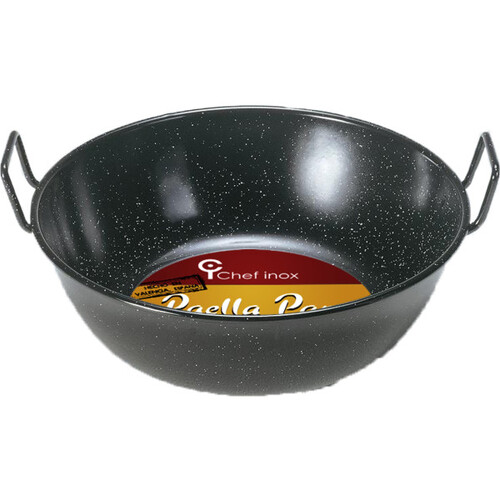 Chef Inox Paella Pan Enamelled Deep 280x85mm