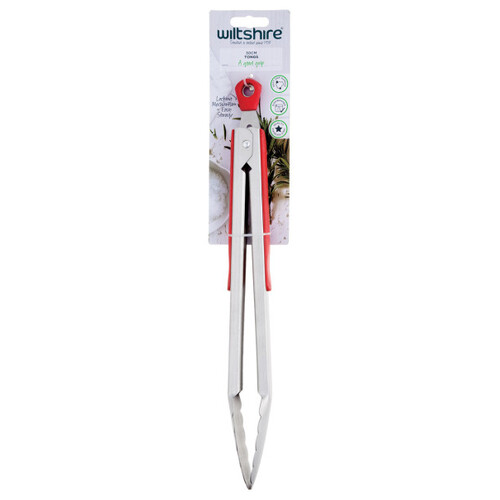 Wiltshire Classic Red Soft Grip Tongs 304mm