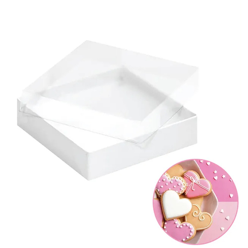 Clear Lid Cookie Box 15.5cm x 15.5cm x 3.5cm