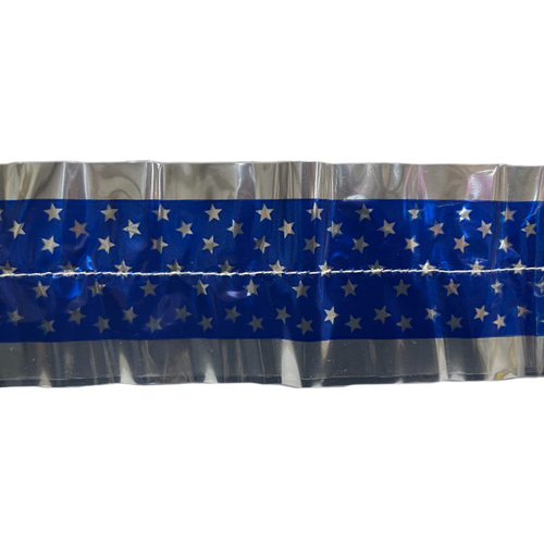 Cake Frill Star Royal Blue & Silver 63mm 1 Meter Length