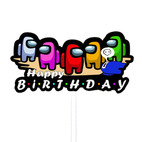 Among Us Happy Birthday Cake Topper  16cm