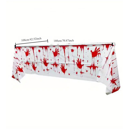 Bloody Hand print Plastic Table Cloth