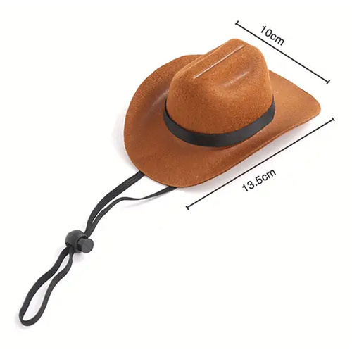 Large Cowboy Hat Decoration Brown 13.5cm