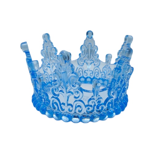 Blue Crown Cake Topper Decoration 10cm