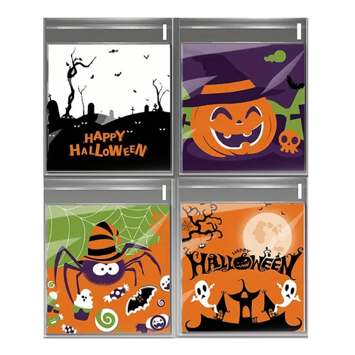 Halloween Self Adhesive Bag 10x13cm - 16 Pack