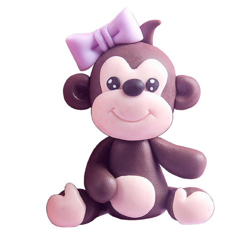 Monkey Wearing Bow Cake topper