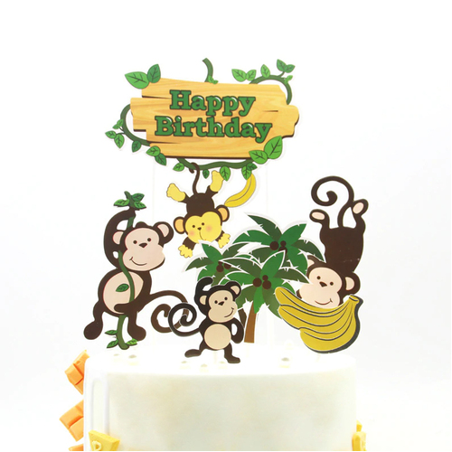 Monkey Cake Topper Set