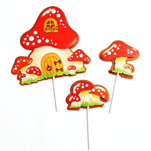 Mushroom Cake Topper Set