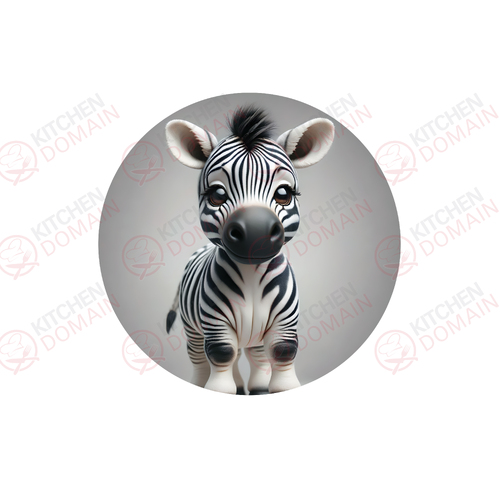 Zebra Edible Image #01 - Round