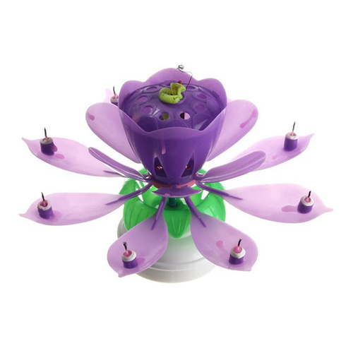 Lotus Flower Musical Birthday Candle Purple