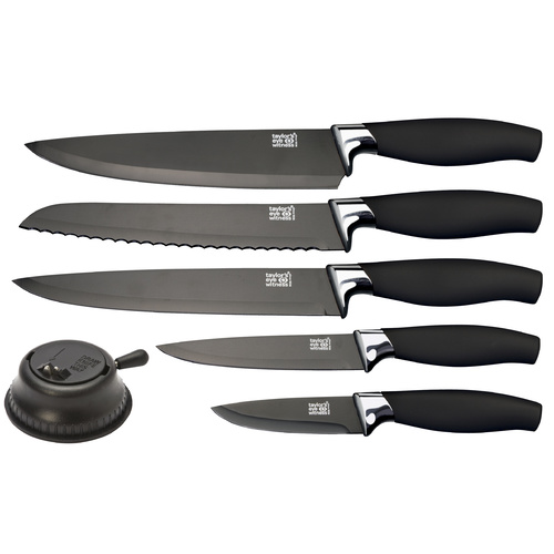 TAYLORS 5PC BROOKLYN PRES BOX KNIFE & SHARPENER SET