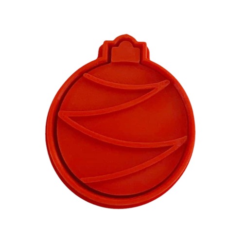 Large Xmas Bauble Lines  Fondant / Cookie Cutter & Stamp