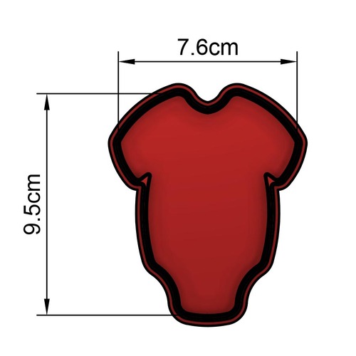 Baby Onesie Fondant / Cookie Cutter 9.5cm