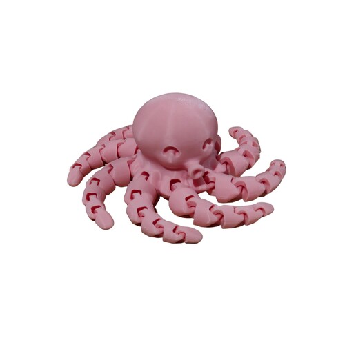 Small Pink Articulated Octopus Decoration Topper