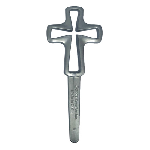 Silver Cross Cake Decoration