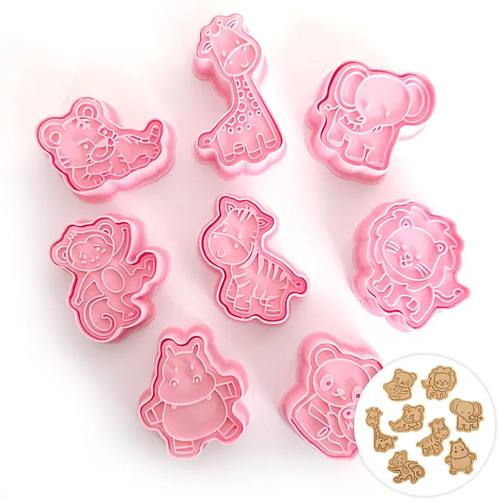 Jungle Cookie/Plunger Cutter 8 Piece Set