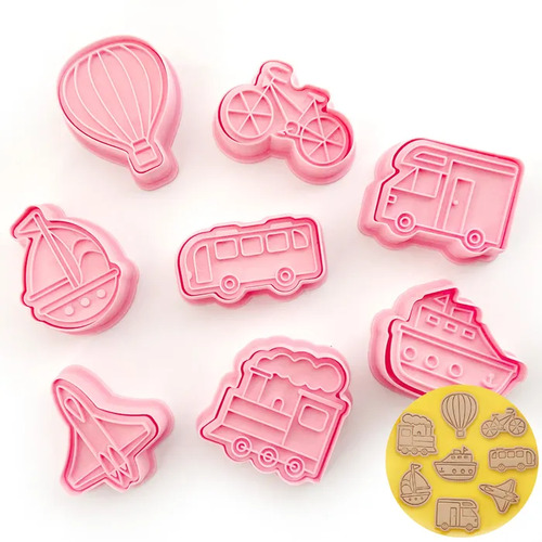 Travel Vehicles Cookie/Plunger Cutter 8 Piece Set