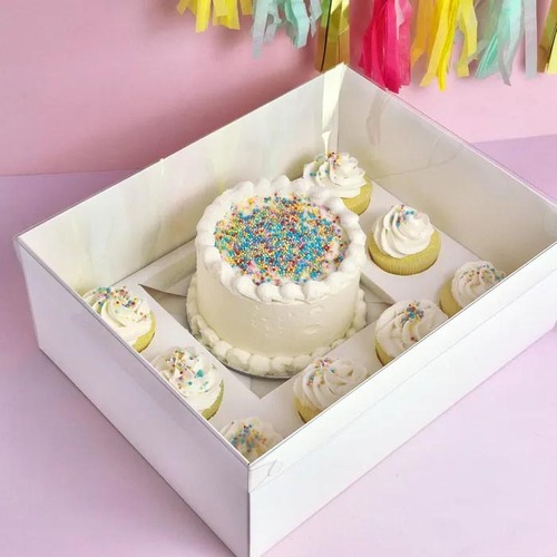 Cake Craft Clear Lid Bento 8 Hole Cupcake & Cake Box