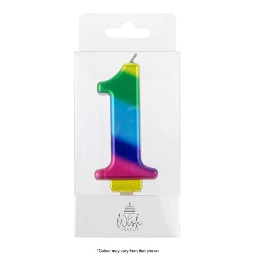 Wish Metallic Rainbow Candle Number 1