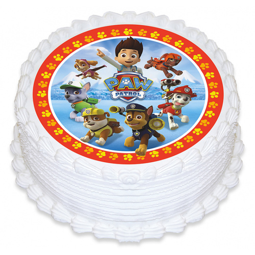 Paw Patrol Group Edible Icing Image - Round