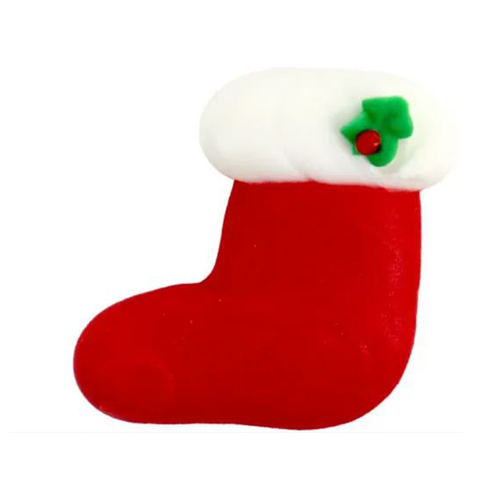 Santa Stocking Xmas Sugar Decoration