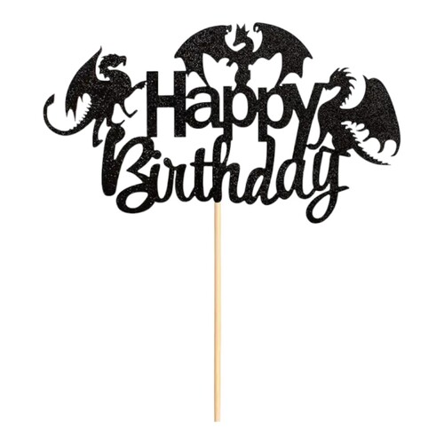 Happy Birthday Dragon Cake Topper