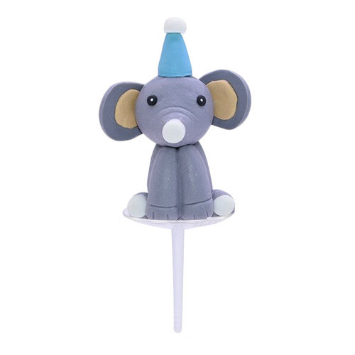 Elephant With Party Hat Cake Topper