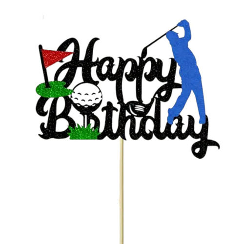 Happy Birthday Golf Cake Topper