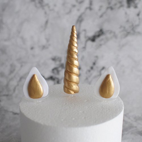 kitchen domain clay gold unicorn horn and ears set