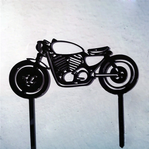 Black Acrylic Motor Cycle Topper 